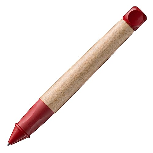LAMY abc kindgerechter Bleistift 110 aus Ahornholz und rutschfestem Griffstück in rot, Kappe und Würfel aus Kunststoff, inkl. bruchfester Bleistiftmine LAMY M 44, 1,4mm, B von Lamy
