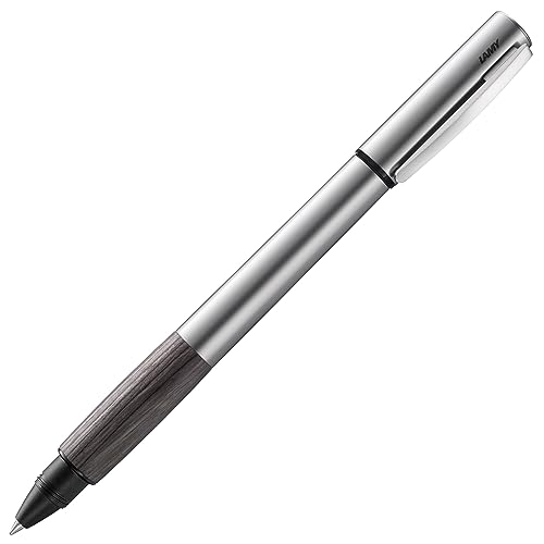 LAMY accent Tintenroller 396 – Rollpen aus Aluminium mit austauschbarem Griffstück aus braunem Holz und massivem, abg... von Lamy