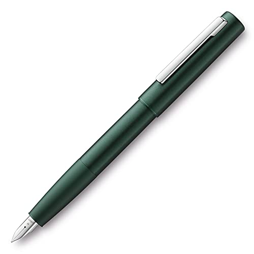 LAMY aion Füllhalter 077 - Moderner Füller in der Farbe Dunkelgrün aus einem nahtlos aus Aluminium tiefgezogenen Gehäuseteil - Rotationsgebürstete Oberfläche - Federstärke EF von Lamy