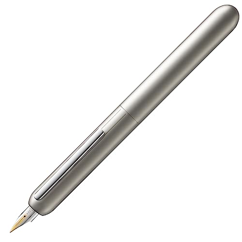 LAMY dialog 3 Füllhalter 074 – faszinierender Füller im Palladium-Finish mit Drehmechanik und mit voll versenkbarer, partiell platinierter 14 kt - Goldfeder – Federstärke F von Lamy