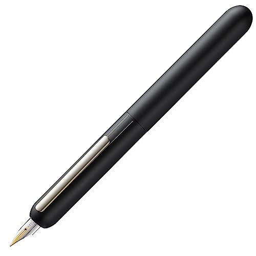 LAMY dialog 3 Füllhalter 074 – faszinierender Füller im mattschwarzen Lack-Finish mit Drehmechanik und mit voll versenkbarer, partiell platinierter 14 kt - Goldfeder – Federstärke OB von Lamy