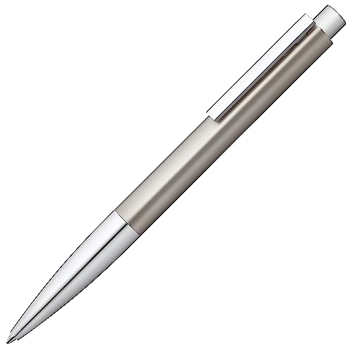 LAMY ideos Kugelschreiber 270 – hochwertiger Kuli aus Messinggehäuse mit Palladium-Veredelung mit einem Clip aus poliertem Edelstahl in der Farbe Silber und einer verchromten Spitze - Strichbreite M von Lamy