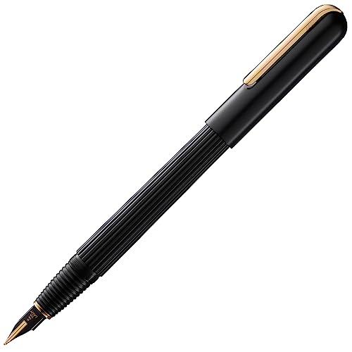 LAMY imporium Füllhalter 060 - Füller mit ungewöhnlichem Korpus in mattschwarzer PVD Veredelung, einem polierten Clip aus Gold (galvanisiert) und einem 14 kt. Bicolor-Goldfeder - Federstärke B von Lamy