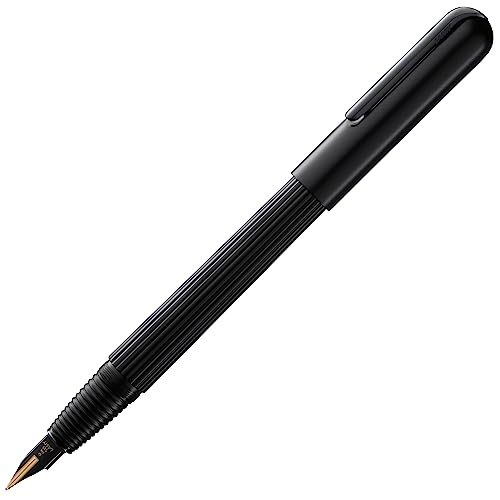 LAMY imporium Füllhalter 092 - Füller mit ungewöhnlichem Korpus in mattschwarzer PVD Veredelung, einem schwarz polierten Clip und einem 14 kt. Bicolor-Goldfeder - Federstärke EF von Lamy