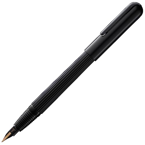 LAMY imporium Füllhalter 092 - Füller mit ungewöhnlichem Korpus in mattschwarzer PVD Veredelung, einem schwarz polierten Clip und einem 14 kt. Bicolor-Goldfeder - Federstärke OM (abgeschrägt, mittel) von Lamy