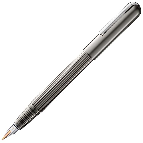 LAMY imporium Füllhalter 093 - Füller mit Korpus in Titanium-Matt PVD Veredelung, einem Platin poliertem Clip (galvanisiert) und einem 14 kt. Bicolor-Goldfeder - Federstärke OB von Lamy