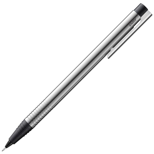 Lamy logo matt black Druckbleistift – zeitloser Minenbleistift mit hoher Funktionalität & Gehäuse aus robustem Edelstahl – Bleistift mit Feinstrichmine M 40 in Strichbreite 0,7 mm von Lamy