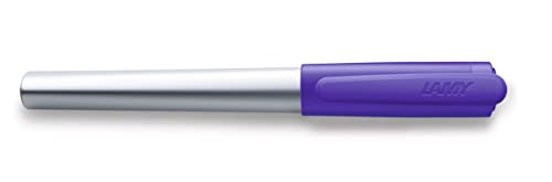 LAMY nexx Füllhalter 091 - Füller in der Farbe Lila aus Aluminium und rutschfestem Griffstück - Mit Großraum-Tintenpatrone Blau - Federstärke A (Anfänger) von Lamy