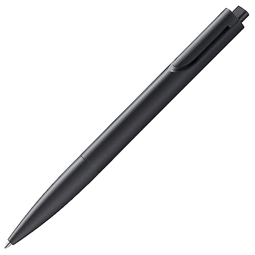 LAMY noto schlichter Kugelschreiber 282 aus Kunststoff in der Farbe mattschwarz mit dreieckigem Korpus und Druckmechanik, inkl. Großraummine LAMY M 16 Strichbreite M in schwarz von Lamy