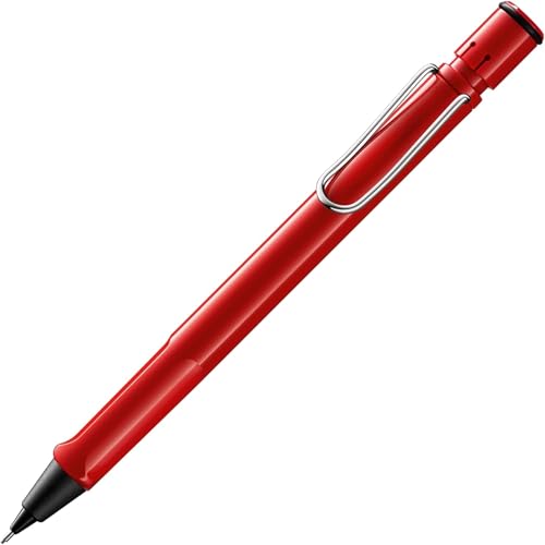 Lamy safari red Druckbleistift - klassicher Minenbleistift mit ergonomischem Griff & Gehäuse aus ASA-Kunststoff - Bleistift mit Feinstrichmine M 41 in Strichbreite 0,5 mm & Radiertip von Lamy