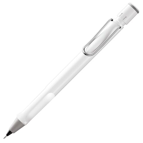 Lamy safari white Druckbleistift - klassicher Minenbleistift mit ergonomischem Griff & Gehäuse aus ASA-Kunststoff - Bleistift mit Feinstrichmine M 41 in Strichbreite 0,5 mm & Radiertip von Lamy