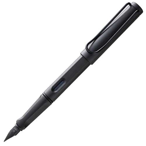 LAMY safari moderner Füllhalter 017 aus robustem Kunststoff in umbra mit ergonomischem Griff und Stahlfeder Stichbreite M, inkl. Tintenpatrone LAMY T 10 blau von Lamy