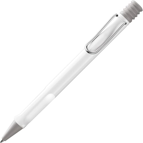 Lamy safari white Kugelschreiber - zeitlos klassicher Kuli mit ergonomischem Griff & robustem ASA-Kunststoff - inkl. Großraummine M 16 in Strichbreite M in blau von Lamy