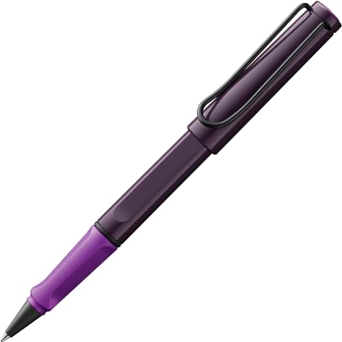 Lamy safari violet blackberry Tintenroller – zeitlos klassicher Stift mit ergonomischem Griff & Strichbreite M - Gehäuse aus robustem ASA-Kunststoff – mit Tintenrollermine M 63 in schwarz von Lamy