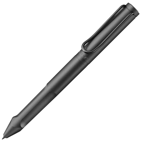 LAMY safari twin pen all black EMR Stylus 2-in-1 Kugelschreiber in der Farbe Schwarz für den flexiblen Einsatz auf digitalen und analogen Medien - Spitze für glatte Oberflächen von Lamy