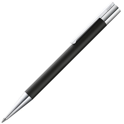 LAMY scala Drehbleistift 180 – Bleistift aus Edelstahl in der Farbe Schwarz, strichmattiert mit Drehmechanik – mit 0,7mm Feinstrichmine (LAMY M 40) von Lamy