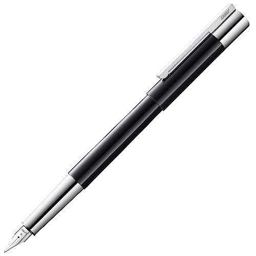 LAMY scala Füllhalter 079 - Füller mit polierter Glanzlackveredelung in der Farbe Schwarz / 14 kt. Goldfeder, partiell platiniert - Federstärke F von Lamy