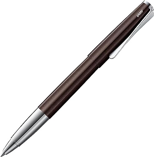 LAMY studio Premium Tintenroller 369 aus Edelstahl in mattem Lack-Finish, propellerförmige Clip-Drehmechanik, inkl. Tintenrollermine LAMY M 63 M schwarz von Lamy