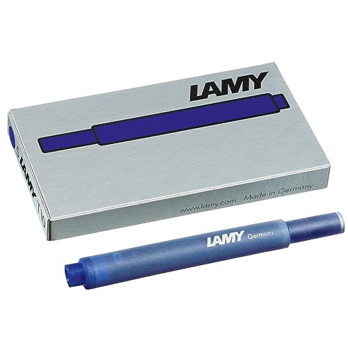 Lamy 1202077 T 10 Tinte 825 Tintenpatrone mit großem Tintenvorrat in der Farbe Blau (löschbar) für alle Lamy Patronenfüllhaltermodelle 5 Stück/ 1,25 ml 1er Pack von Lamy