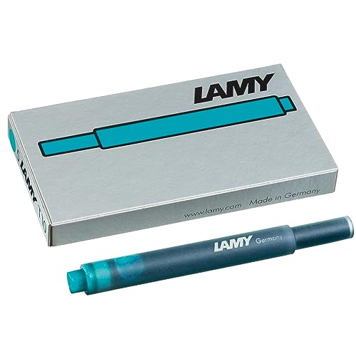 Lamy 1202741 T 10 Tinte 825 – Tintenpatrone mit großem Tintenvorrat in der Farbe Türkis für alle Lamy Patronenfüllhaltermodelle – 5 Stück / 1,25 ml von Lamy