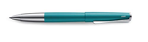 Lamy 1233748 studio Tintenroller 366 – Zeitloser Tintenroller in der Farbe Aquamarine aus rostfreiem Edelstahl und propellerförmigem Clip – Strichbreite M von Lamy
