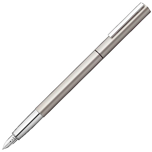 Lamy 1235462 ideos Füllhalter 70 - hochwertiger Füller aus Messinggehäuse mit Palladium-Veredelung mit einem Clip aus poliertem Edelstahl in der Farbe Silber und einer Edelstahlfeder – Federstärke M von Lamy