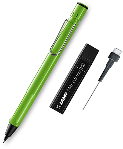 Lamy Druckbleistift Safari (Grün, Bleistift + Minen + Radierer) von Lamy