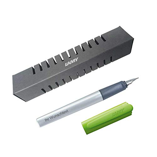 Lamy Füllfederhalter nexx Modell 86, Farbe lime (grün), Feder LH, inkl. Laser-Gravur, für Linkshänder von Lamy