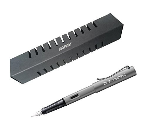 Lamy Füllhalter AL-star Modell 26, Feder B, inkl. Laser-Gravur, Farbe graphit von Lamy