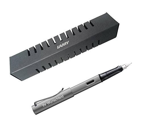 Lamy Füllhalter AL-star Modell 26, Feder LH, inkl. Laser-Gravur, Farbe graphit, für Linkshänder von Lamy