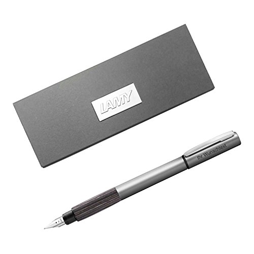 Lamy Füllhalter accent Al KW Modell 096, Feder M, inkl. Gravur, Farbe Aluminium/Holz von Lamy