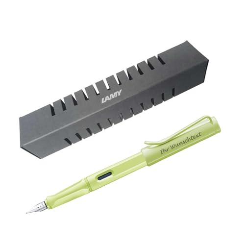 Lamy Füllhalter safari Modell 0D0, Farbe springgreen (hellgrün), inkl. Gravur (Feder M) von Lamy
