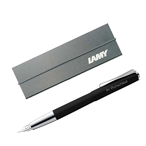Lamy Füllhalter studio black Modell 067, Feder F, inkl. Laser-Gravur, Farbe mattschwarz von Lamy