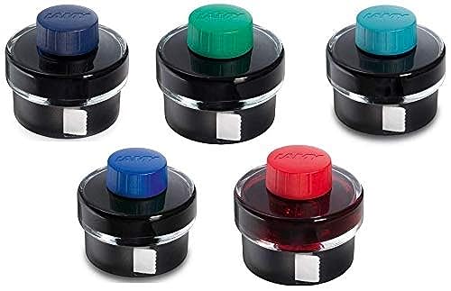 Lamy Ink Refill Color Variety Pack, Black/Blue, Green, Blue, Turquoise and Red 50ml Each 5 Inks Total (Lamy T52 Variety Bundle) von Lamy