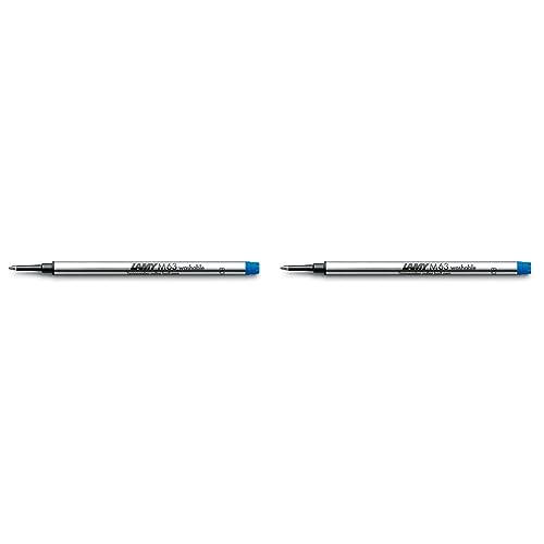 Lamy M 63 Mine 823 Tintenroller-Mine aus Metall in der Farbe Blau (löschbar) für Lamy Tintenroller mit Kappe Strichbreite B 1230614 (Packung mit 2) von Lamy