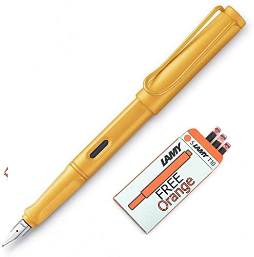 Lamy Safari Füllfederhalter 2020, limitierte Auflage, Candy Mango + Gratis Special Edition Orange Patronen Exclusive (Linkshänder-Feder) von Lamy