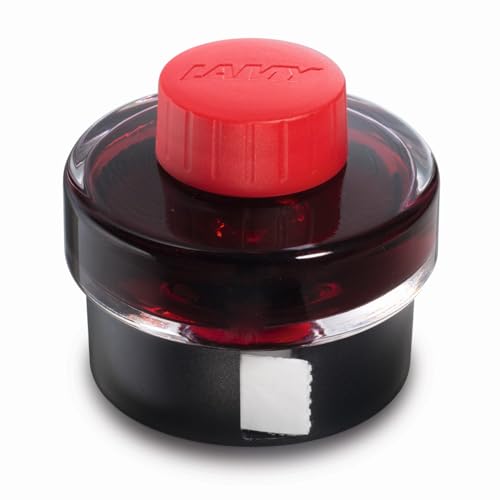 Lamy T 52 Tinte 829 Tintenglas in der Farbe Rot mit Tintensammelbecken und integrierter Löschpapierrolle 50 ml 1208932 von Lamy