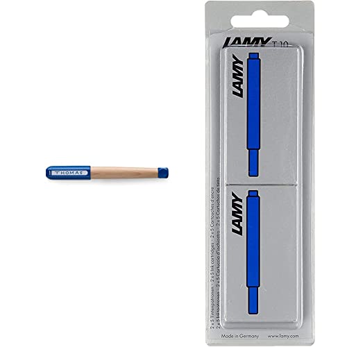 Lamy abc Füllhalter 009 – in Blau - Federstärke A (Anfänger) & T10 Tintenpatrone 2er Set - Großraumpatronen in der Farbe blau Patronenfüllhaltermodelle - Im Blister 10 Stück von Lamy