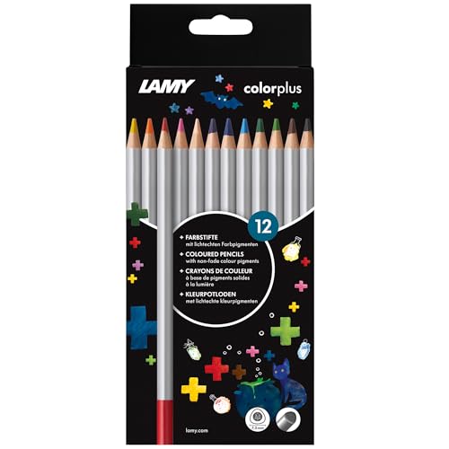 Lamy colorplus black Faltschachtel mit 12 Farbstiften - leuchtende Farbmotive - aus massivem Lindenholz mit ergonomischer Dreieckform - Dicke Mine Ø 3,3 mm, Farbstift Ø 7,2 mm Lamy colorplus black Faltschachtel mit 12 Farbstiften - leuchtende Farbmotive - aus massivem Lindenholz mit ergonomischer Dreieckform - Dicke Mine Ø 3,3 mm, Farbstift Ø 7,2 mm von Lamy