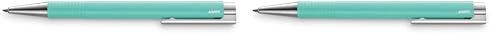Lamy logo M+ Kugelschreiber 204 – Kuli aus bruchfestem Kunststoff in der Farbe Lagoon Türkis mit integrierter Clip-Drücker-Einheit – Mit Großraummine – Strichbreite M, 1 Stück (2er Pack) von Lamy