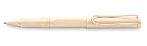 Lamy safari cozy Tintenroller 320 Special Edition - Moderner Rollpen in Cream Sahne - ergonomischer Griff - Inkl. Tintenroller-Mine M63 schwarz Strichbreite M von Lamy