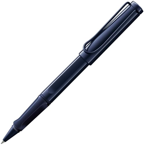 Lamy safari dark dusk Tintenroller – zeitlos klassicher Stift mit ergonomischem Griff & Strichbreite M - Gehäuse aus robustem ASA-Kunststoff – mit Tintenrollermine M 63 in schwarz von Lamy