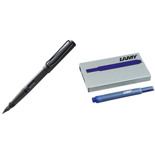 Lamy safari moderner Füllhalter 017 aus robustem Kunststoff & 1202077 T 10 Tinte 825 Tintenpatrone mit großem Tintenvorrat in der Farbe Blau von Lamy