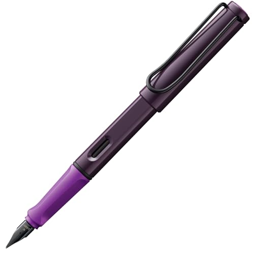 Lamy safari violet-blackberry Füller - Füllhalter mit ergonomischem Griff & schwarzer Stahlfeder in Strichbreite M - ASA-Kunststoff - inkl. Tintenpatrone T 10 blau - Rechtshänder von Lamy