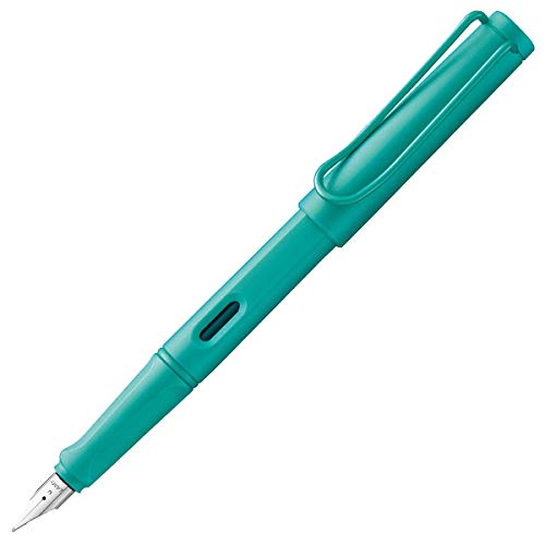 Lamy safari aquamarine Füller - Füllhalter mit ergonomischem Griff & polierter Stahlfeder in Strichbreite EF – robuster ASA-Kunststoff - inkl. Tintenpatrone T 10 blau - Rechtshänder von Lamy