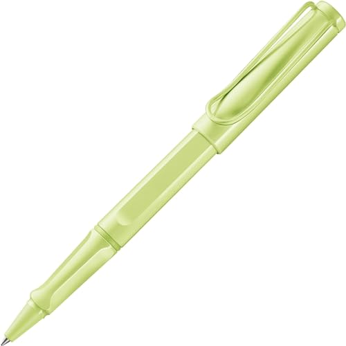 Lamy safari springgreen Tintenroller – zeitlos klassicher Stift mit ergonomischem Griff & Strichbreite M - Gehäuse aus robustem ASA-Kunststoff – mit Tintenrollermine M 63 in schwarz von Lamy