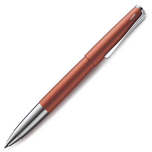 Lamy studio Tintenroller 366 – Zeitloser Tintenroller in der Farbe Terracotta aus rostfreiem Edelstahl und propellerförmigem Clip – Strichbreite M von Lamy