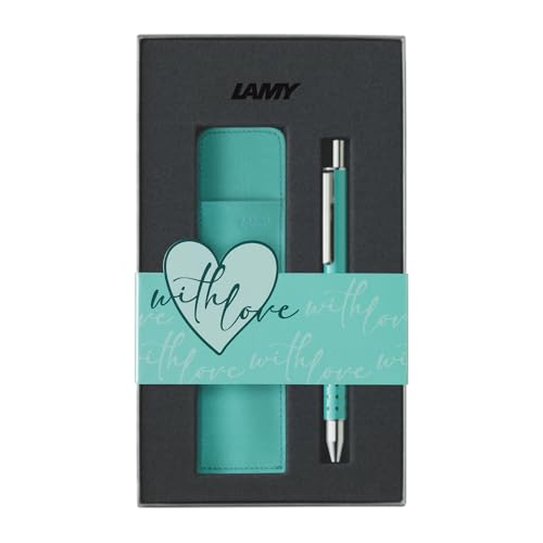 Lamy swift lagoon Special Edition Tintenroller Geschenk Set – Romantisches Geschenkset mit Tintenroller & Echtleder-Etui – Gehäuse aus Metall – Strichbreite B – inkl. Tintenrollermine M 66 B blau Lamy swift lagoon Special Edition Tintenroller Geschenk Set – Romantisches Geschenkset mit Tintenroller & Echtleder-Etui – Gehäuse aus Metall – Strichbreite B – inkl. Tintenrollermine M 66 B blau von Lamy