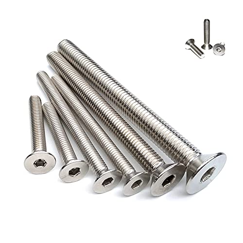 5 Stück M4×120mm Flache Kopf Sockel Cap Schrauben, Inbus Sockel Antrieb, Edelstahl 18-8 (304), volles Gewinde, helles Ende von LanMaiXun