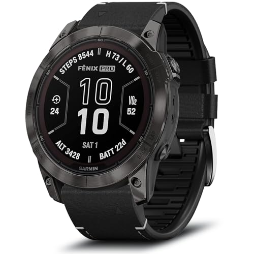 LanQii 26mm QuickFit Armband für Garmin Tactix 8 51mm/Garmin Enduro 3/2/1/Descent Mk3i/Mk2i/Mk2/Mk1, Leder+Silikon Ersatzarmband für Garmin Fenix 8 51mm/7X Pro Solar/7X/6X/6X Pro/5X/5X Puls - Schwarz von LanQii